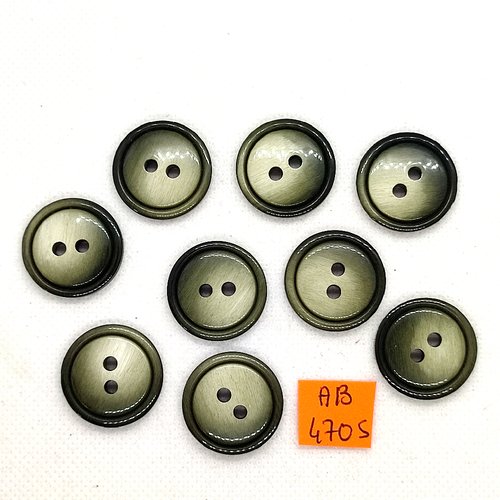 9 boutons en résine vert - 23mm - ab4705