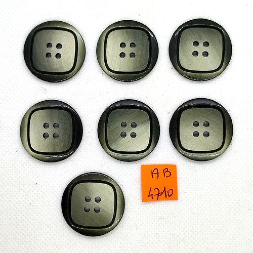 7 boutons en résine vert - 28mm - ab4710
