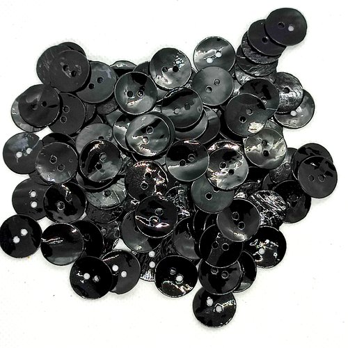 1 lot de 160 boutons en nacre noir - 15mm - 394div