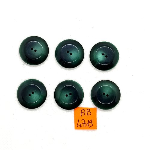 6 boutons en résine vert - 22mm - ab4719