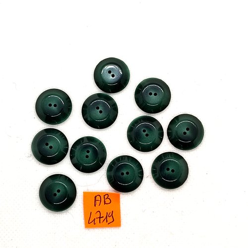 11 boutons en résine vert - 17mm - ab4719