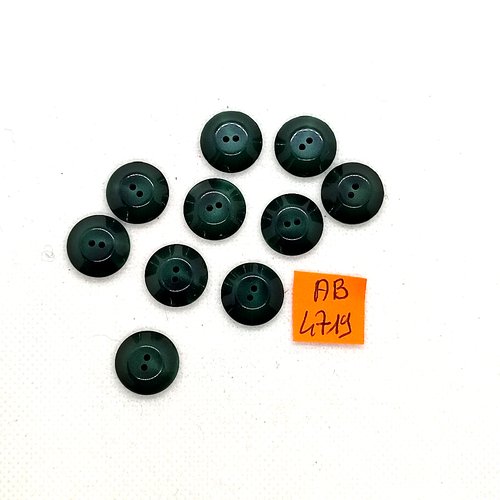 10 boutons en résine vert - 15mm - ab4719