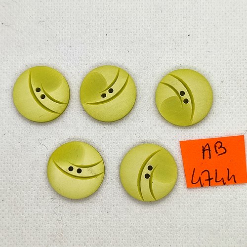 5 boutons en résine vert- 20mm - ab4744
