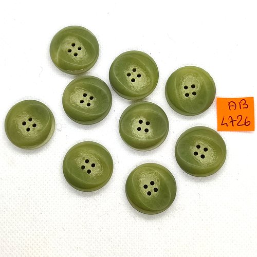 9 boutons en résine vert- 23mm - ab4726