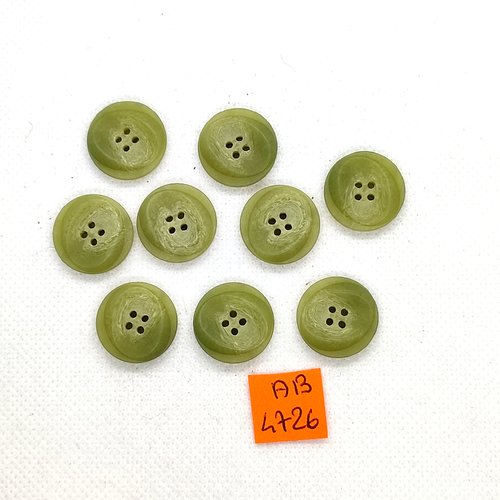 9 boutons en résine vert- 18mm - ab4726