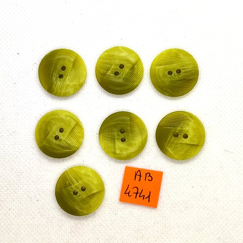 7 boutons en résine vert clair - 22mm - ab4741
