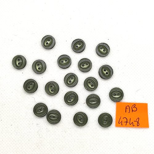 20 boutons en résine vert - 10mm - ab4748