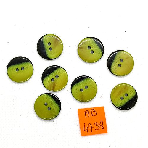 8 boutons en résine vert - 17mm - ab4738