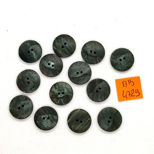 13 boutons en résine vert - 18mm - ab4729