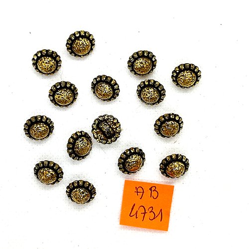 15 boutons en résine doré vieillis - 11mm - ab4731