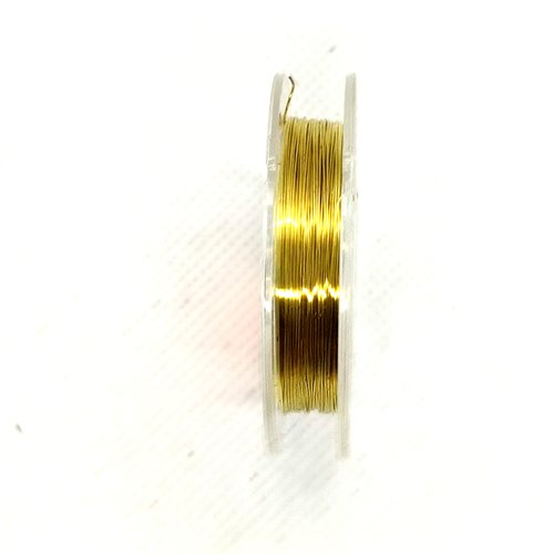 Bobine de fil cablé en métal - 5m - couleur or - 0,5mm