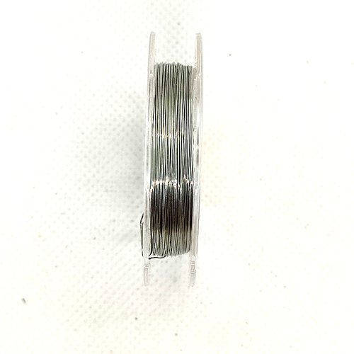Bobine de fil cablé en métal - 5m - couleur argenté - 0,5mm