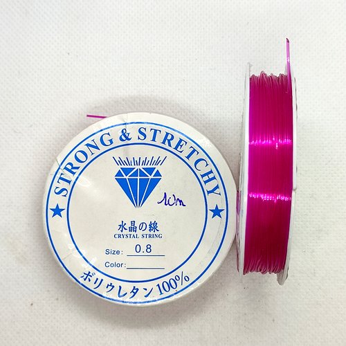 Bobine fil nylon élastique fuchsia foncé - 10m - 0.8mm