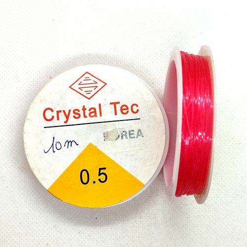 Bobine fil nylon élastique rose - 10m - 0.5mm