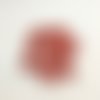 20 perles en verre fleuri - rouge et transparent - 15x11mm
