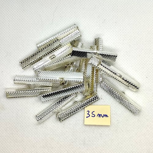 20 griffes en métal argenté - serres fils/ruban - 35mm