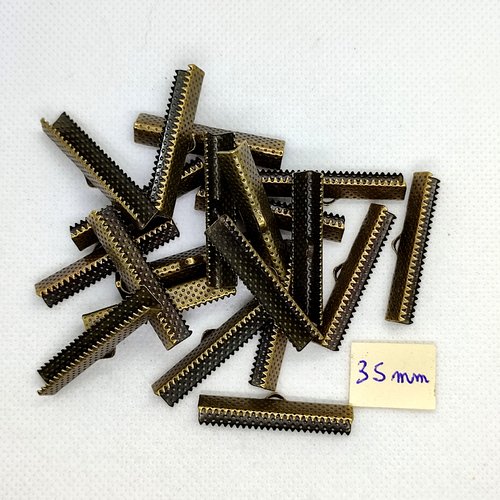 20 griffes en métal bronze - serres fils/ruban - 35mm
