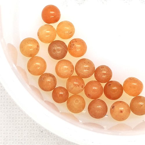 20 perles gemmes - aventurine orange - 6mm
