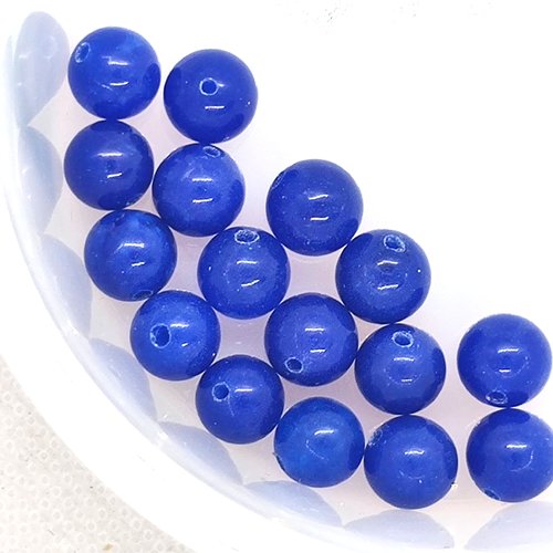 16 perles gemmes - lapis lazulli bleu - 8mm