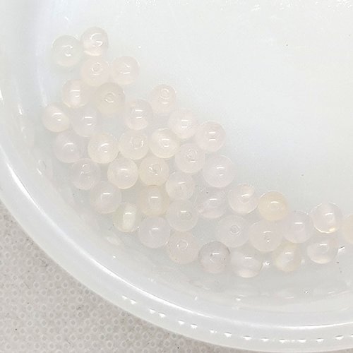 40 perles gemmes - agate transparent opaque - 4mm