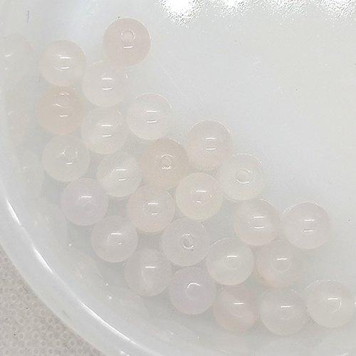 25 perles gemmes - agate transparent opaque - 6mm