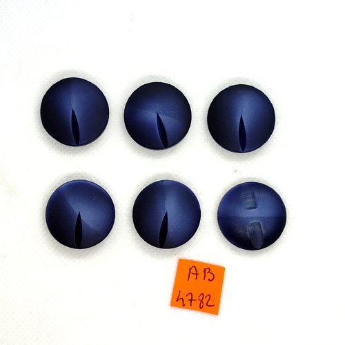 6 boutons en résine gris/bleu - 23mm - ab4782