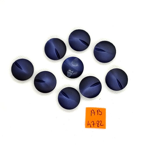 9 boutons en résine gris/bleu - 18mm - ab4782