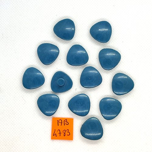13 boutons en résine bleu - 17mm - ab4783
