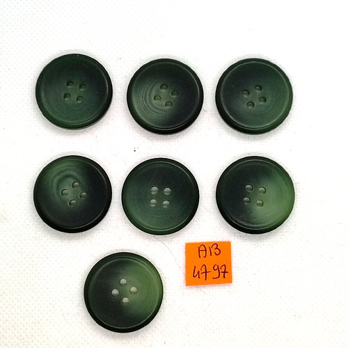 7 boutons en résine vert - 27mm - ab4797