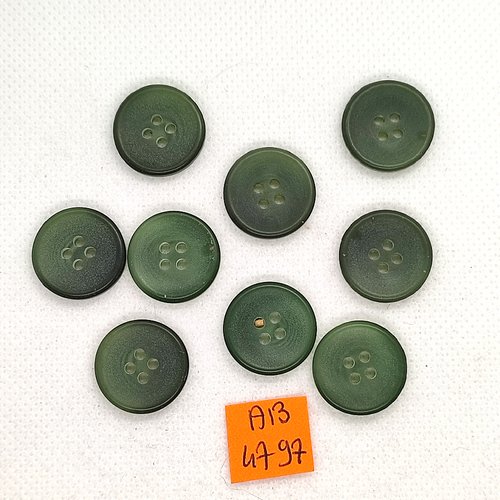 9 boutons en résine vert - 18mm - ab4797