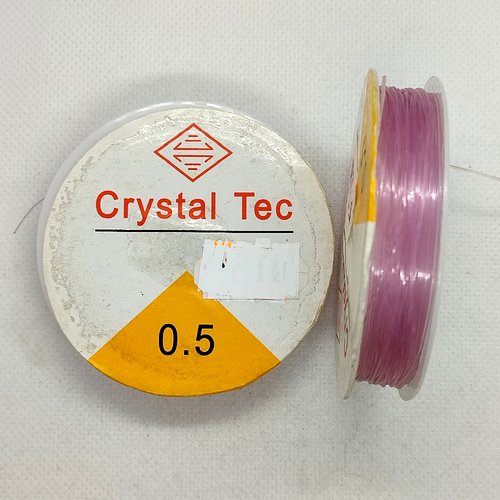 Bobine fil nylon élastique mauve clair - 10m - 0.5mm