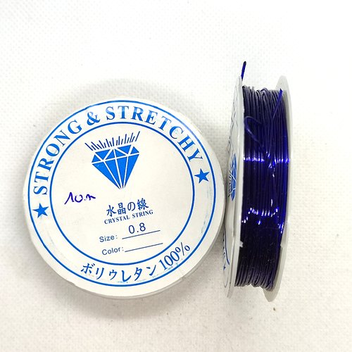Bobine fil nylon élastique bleu nuit - 10m - 0.8mm
