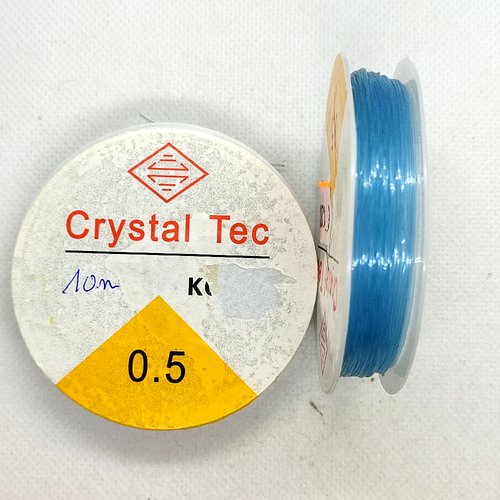 Bobine fil nylon élastique bleu - 10m - 0.5mm