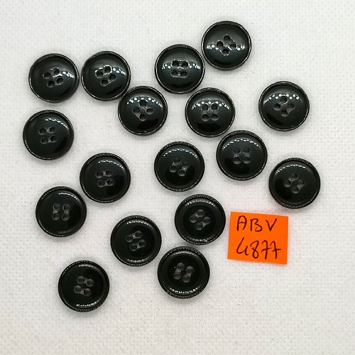 15 boutons en résine vert foncé - 15mm - abv4877