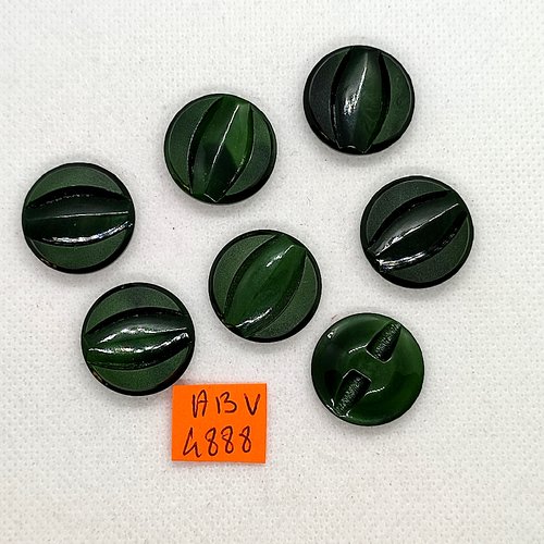 7 boutons en résine vert - 21mm - abv4888