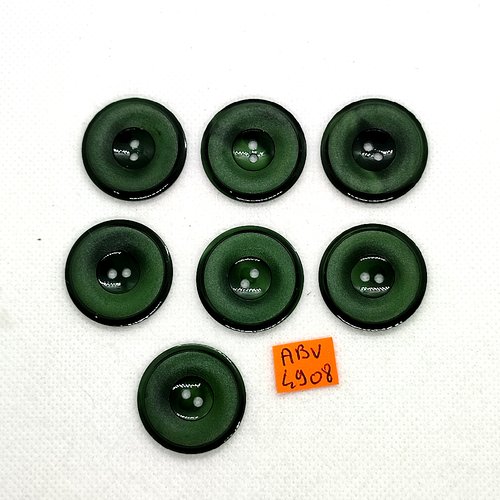 7 boutons en résine vert - 27mm - abv4908