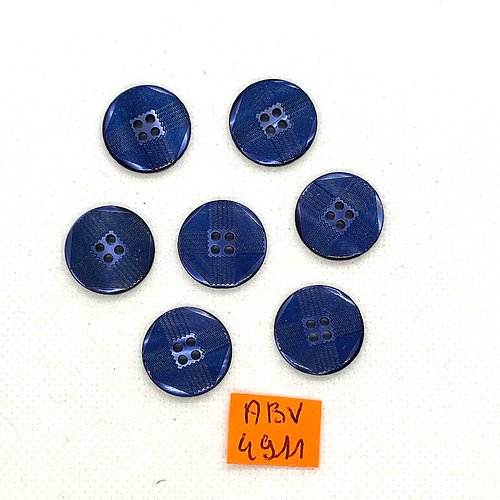 7 boutons en résine bleu - 17mm - abv4911