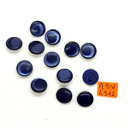 13 boutons en résine bleu - 13mm - abv4912