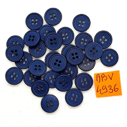 31 boutons en résine  bleu - 12mm - abv4936