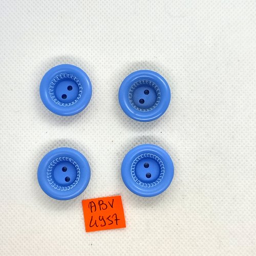 4 boutons en résine bleu - 23mm - abv4957