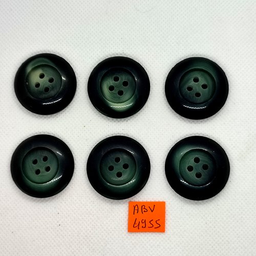 6 boutons en résine vert - 31mm - abv4955