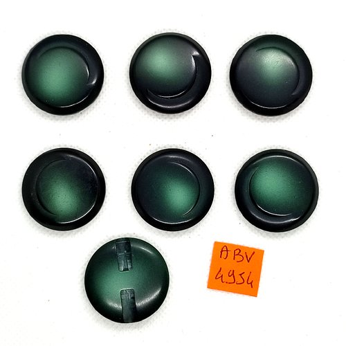 7 boutons en résine vert - 28mm - abv4954