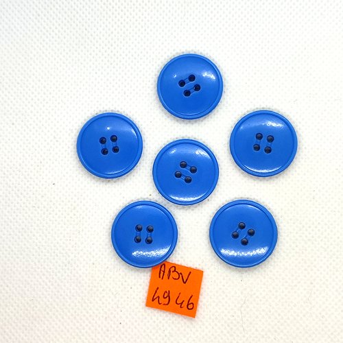 6 boutons en résine bleu clair - 22mm - abv4946