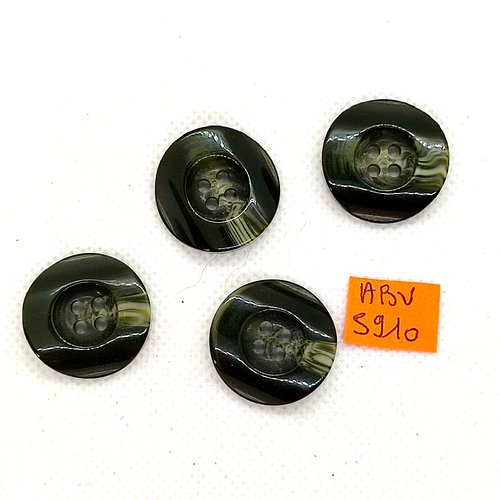 4 boutons en résine vert - 22mm - abv5010
