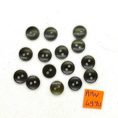 15 boutons en résine vert - 12mm - abv4990