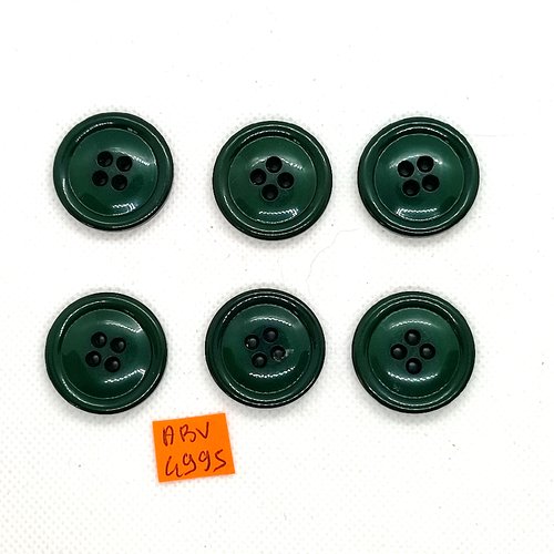 6 boutons en résine vert - 26mm - abv4995
