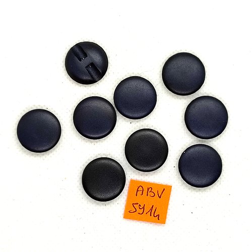9 boutons en résine bleu nuit - 17mm - abv5914