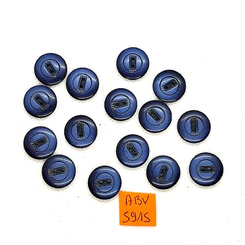 15 boutons en résine bleu - 15mm - abv5915