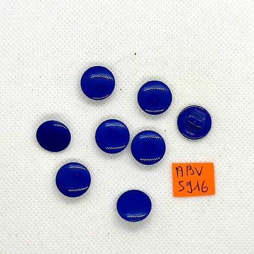8 boutons en résine bleu - 14mm - abv5916