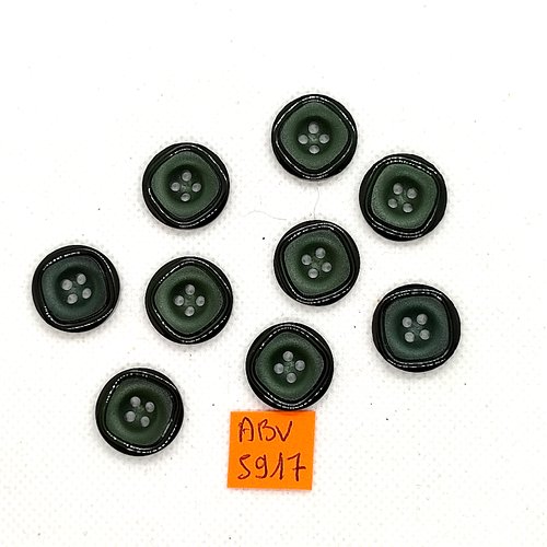 9 boutons en résine vert - 17mm - abv5917